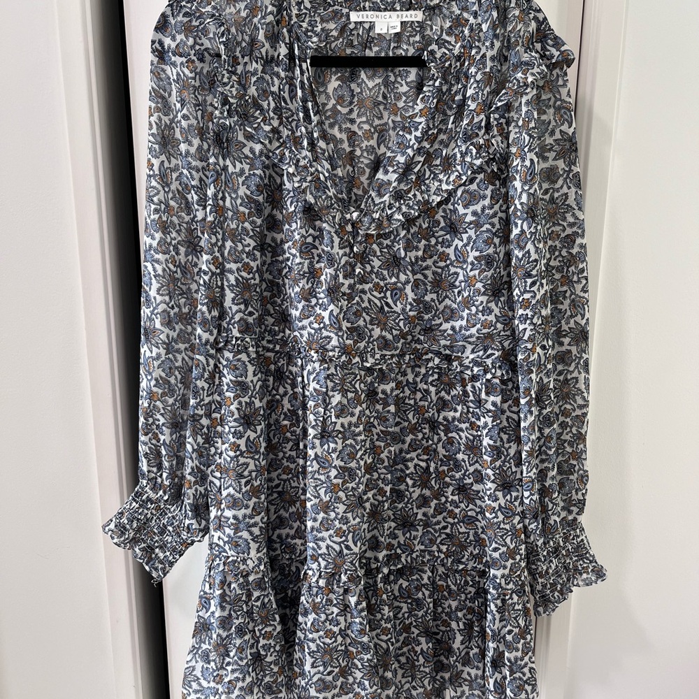 Elegant Floral V-Neck Dress